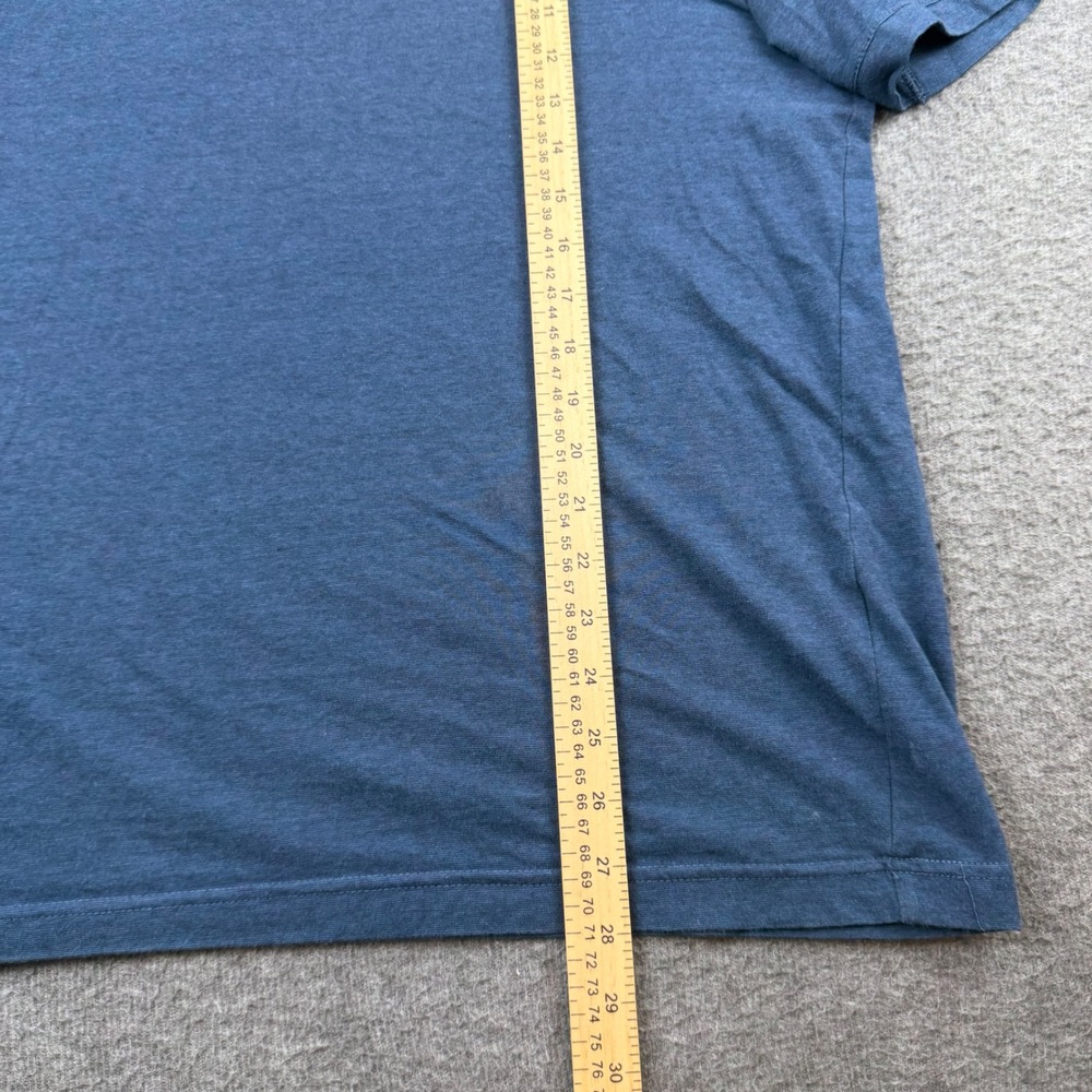 H&M Polo Shirt Men's Large Blue Slim Fit Short Sleeve Cotton Blend Pinhole - Picture 4 of 8
